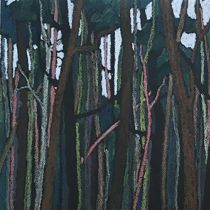 Break in the trees, oil pastels, 35x100 cm, 2017, private collection - Portugal
